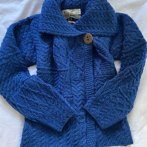 Aran Sweater Market Blue sweater SMALL